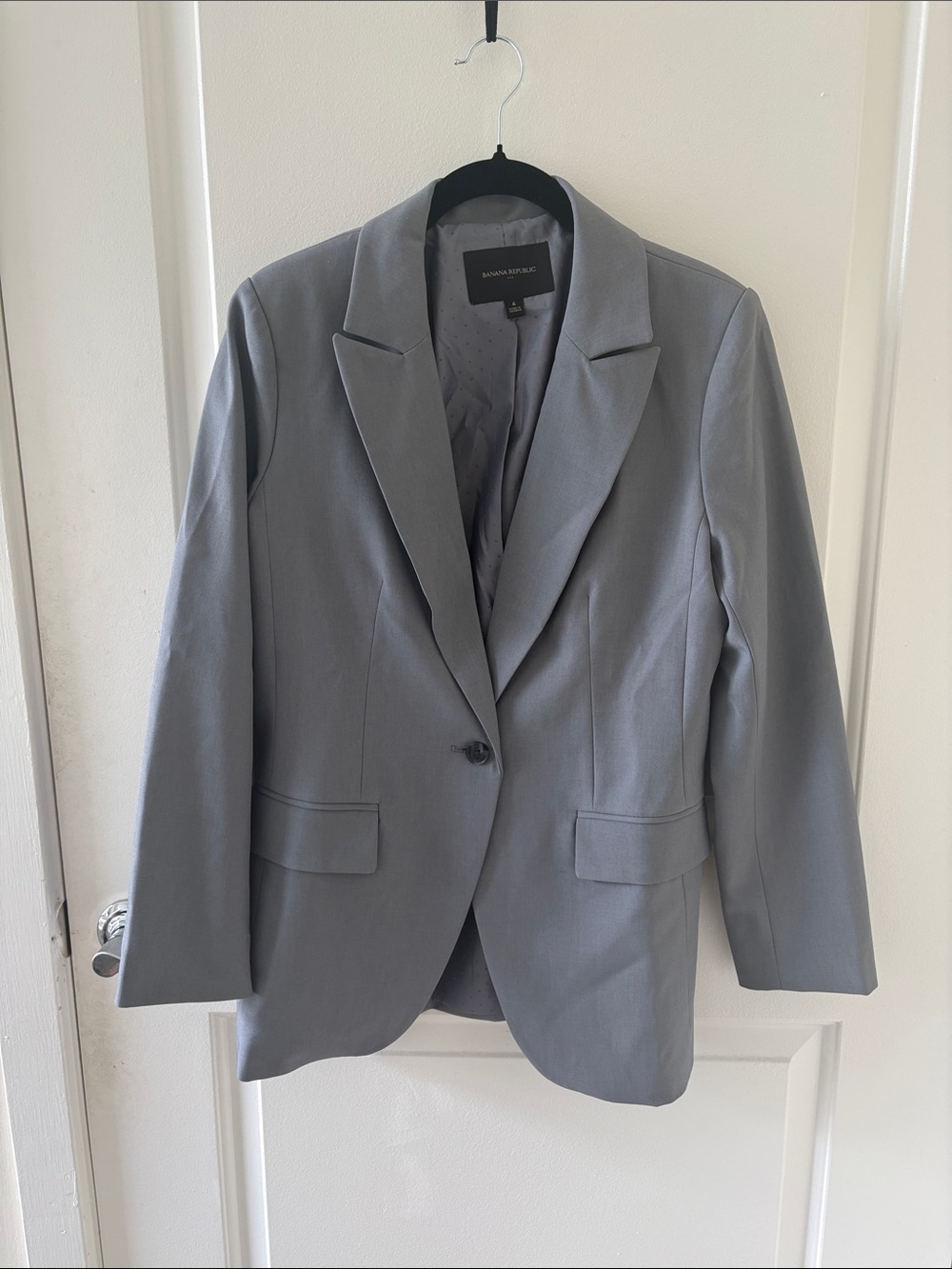 Banana Republic Women's Gray Single-Button Blazer